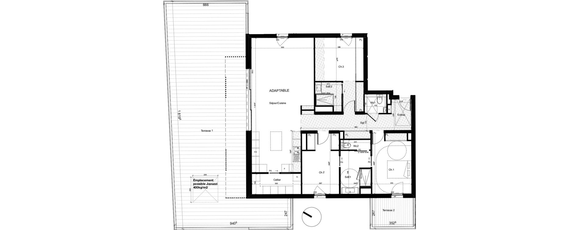 Appartement T4 de 132,97 m2 &agrave; Baillargues Centre