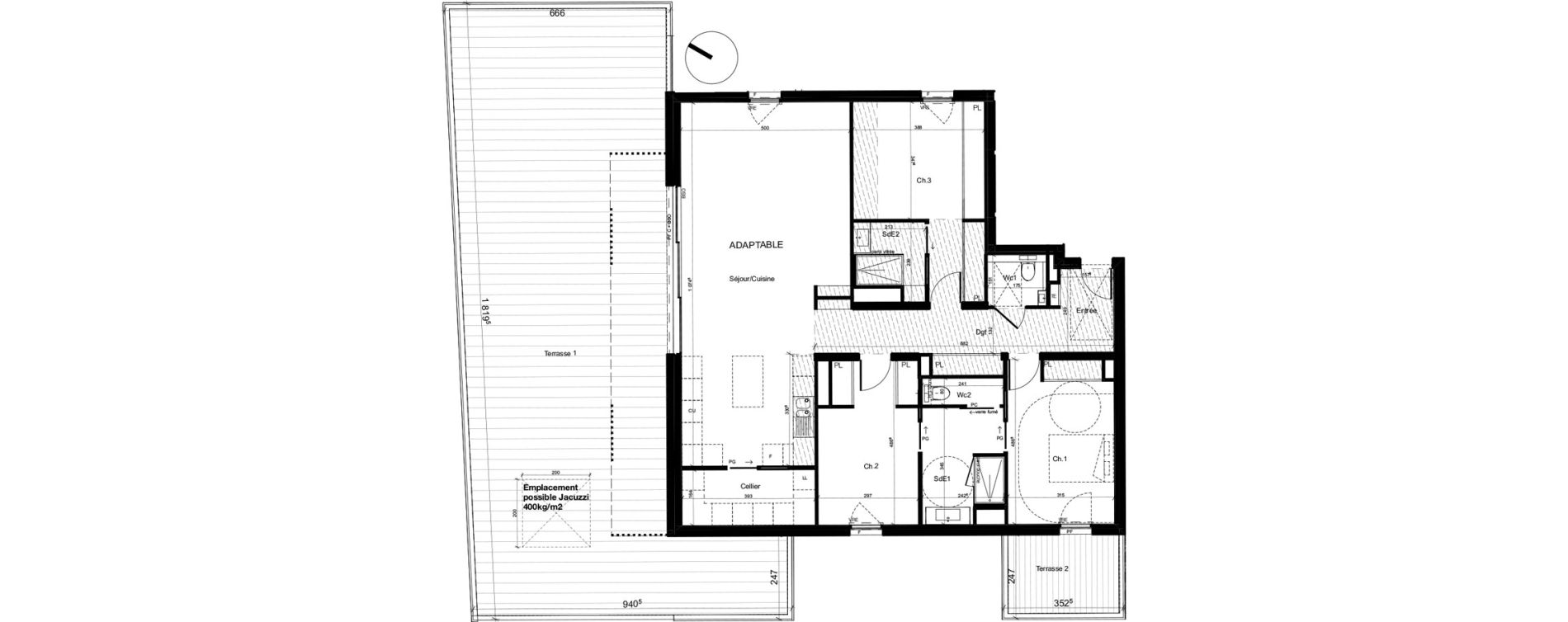 Appartement T4 de 132,97 m2 &agrave; Baillargues Centre