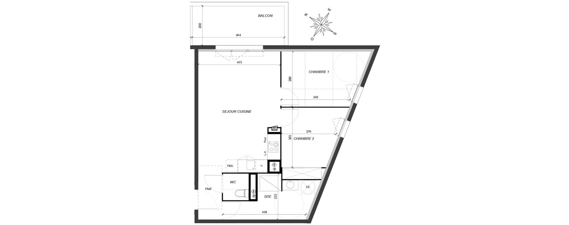 Appartement T3 de 58,98 m2 &agrave; Baillargues Centre