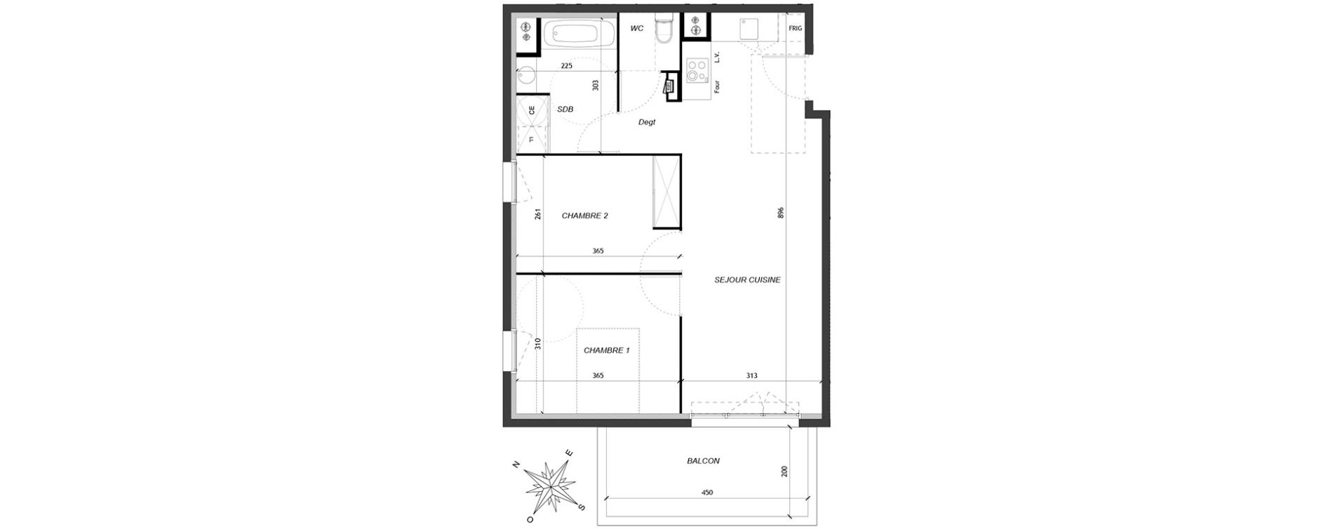 Appartement T3 de 58,75 m2 &agrave; Baillargues Centre