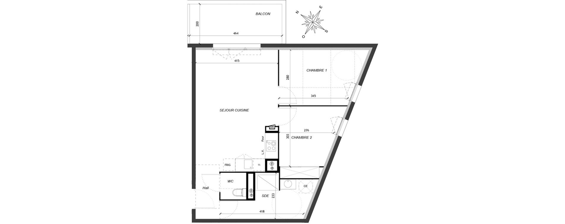 Appartement T3 de 58,98 m2 &agrave; Baillargues Centre