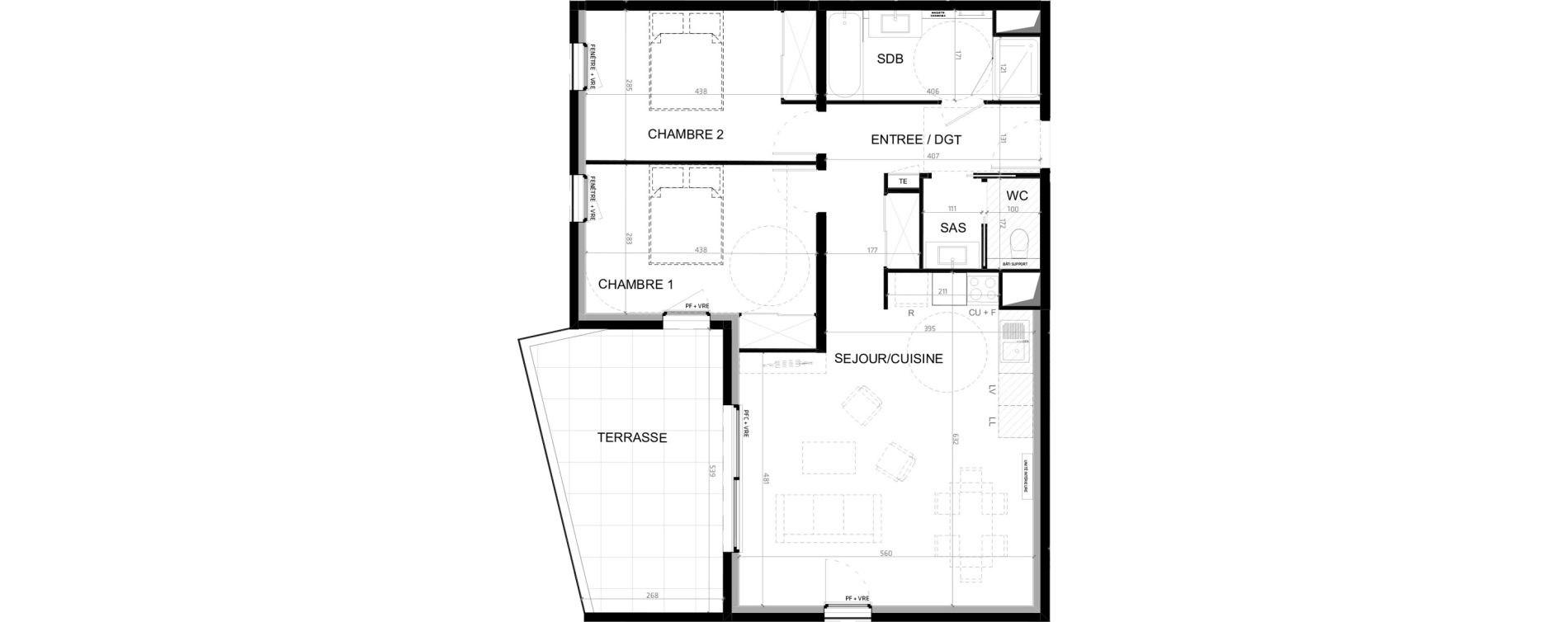 Appartement T3 de 76,50 m2 &agrave; Baillargues Centre