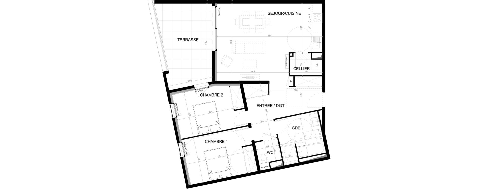 Appartement T3 de 75,60 m2 &agrave; Baillargues Centre