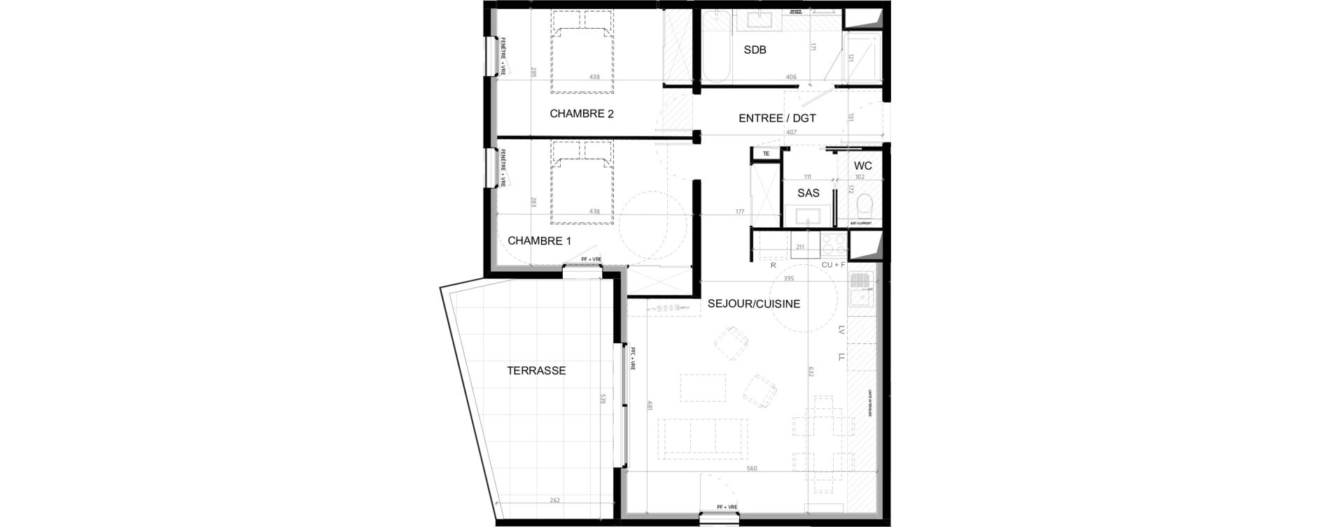 Appartement T3 de 76,50 m2 &agrave; Baillargues Centre
