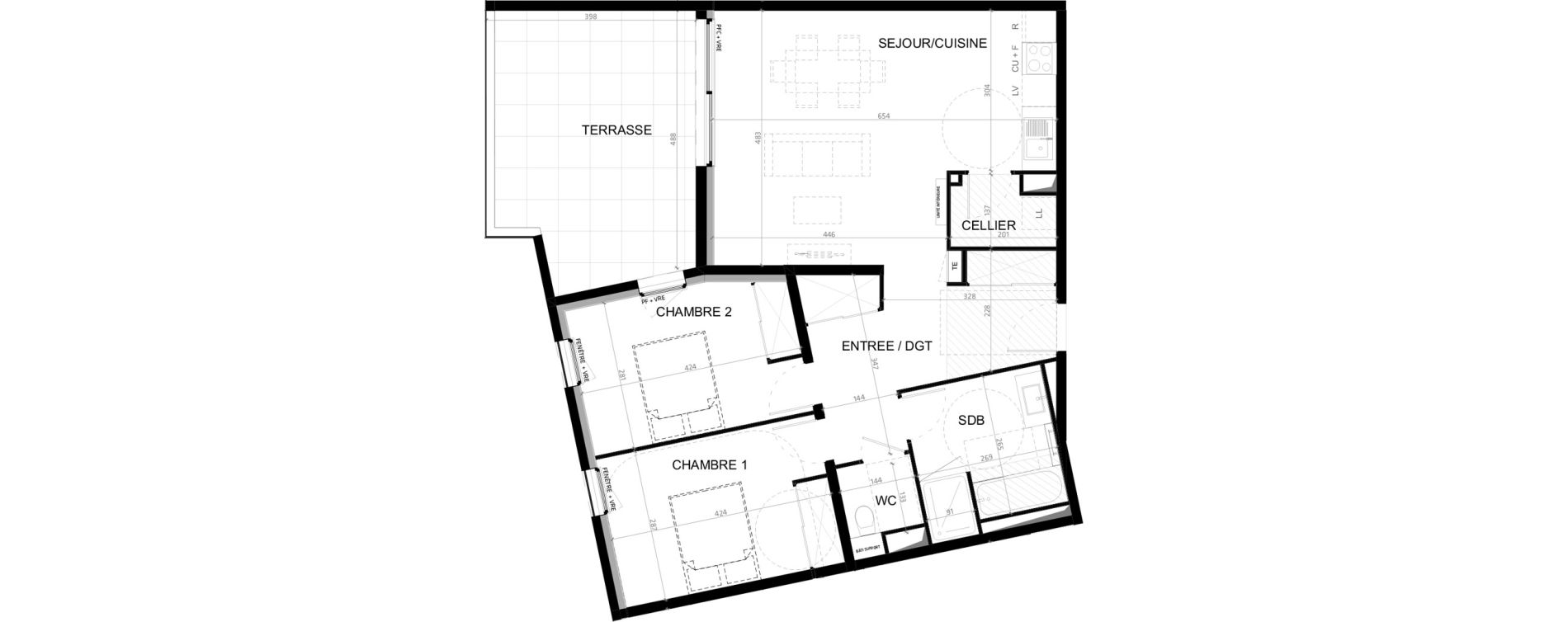 Appartement T3 de 75,50 m2 &agrave; Baillargues Centre