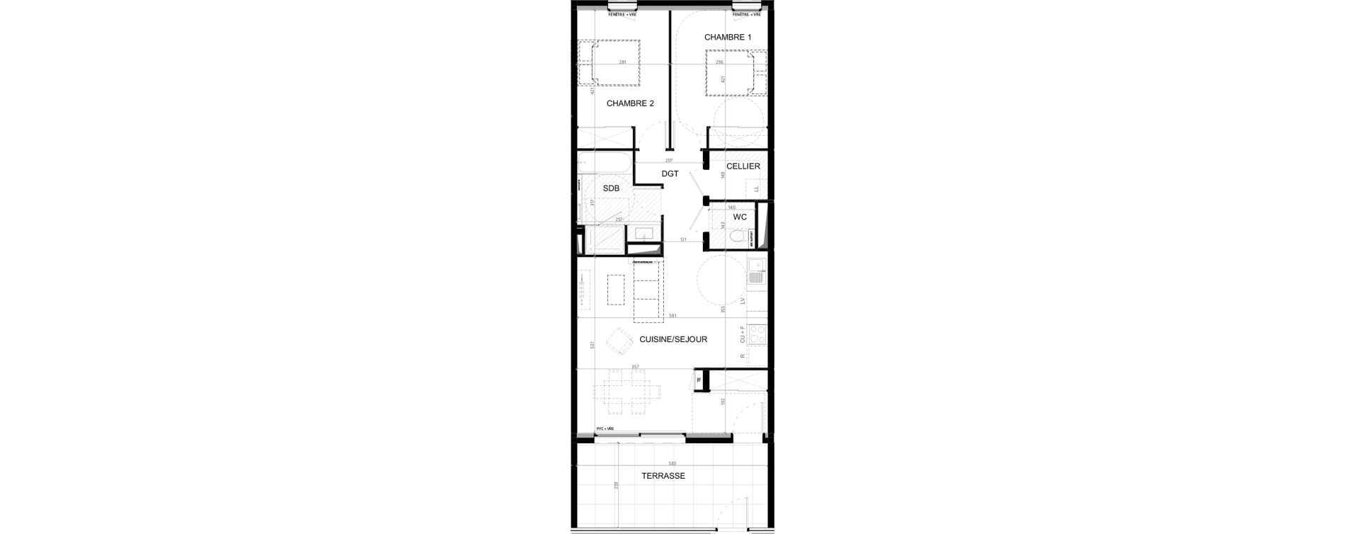 Appartement T3 de 71,40 m2 &agrave; Baillargues Centre