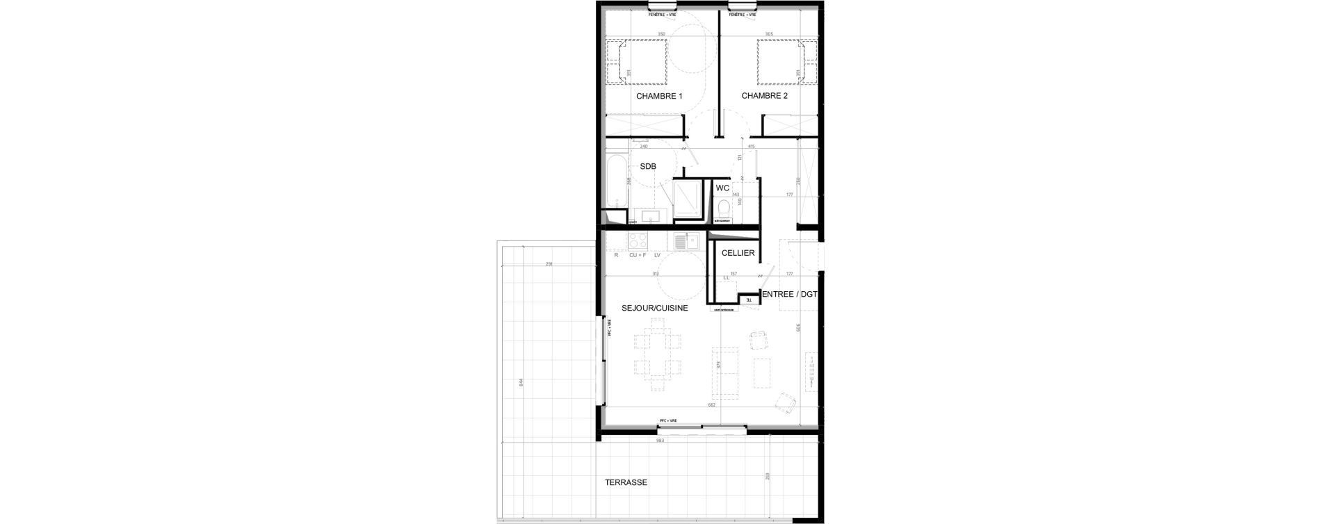 Appartement T3 de 80,50 m2 &agrave; Baillargues Centre