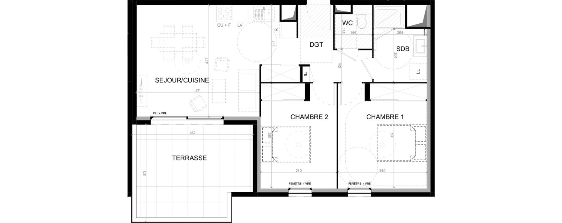 Appartement T3 de 61,80 m2 &agrave; Baillargues Centre