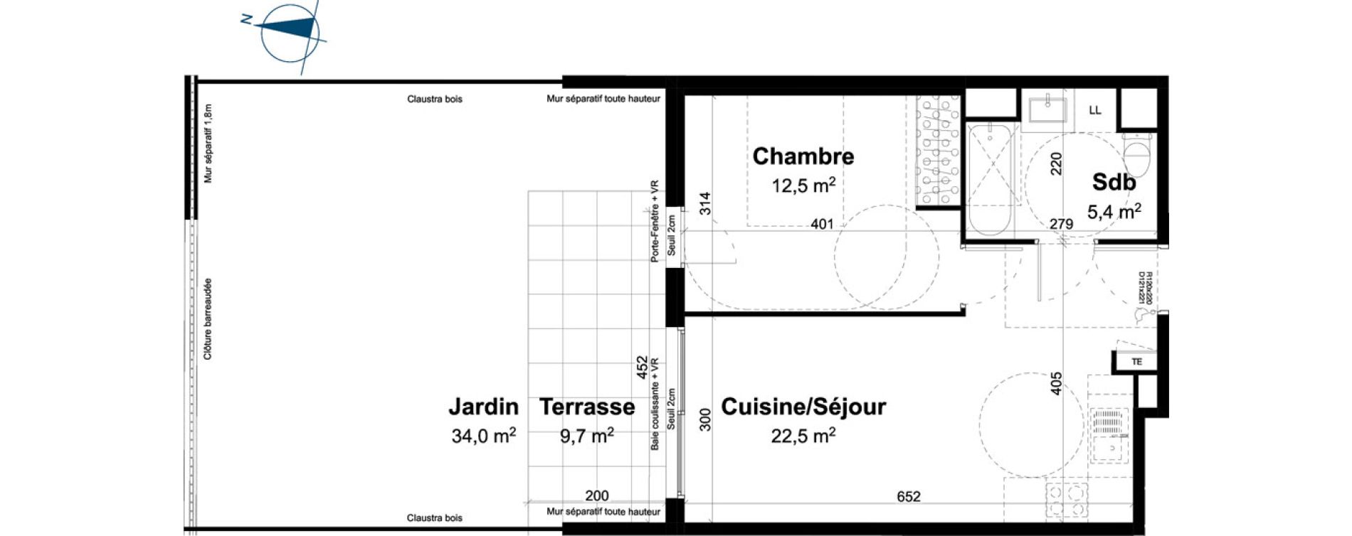 Appartement T2 de 40,40 m2 &agrave; Baillargues Centre