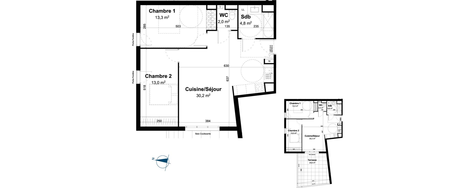 Appartement T3 de 63,30 m2 &agrave; Baillargues Centre