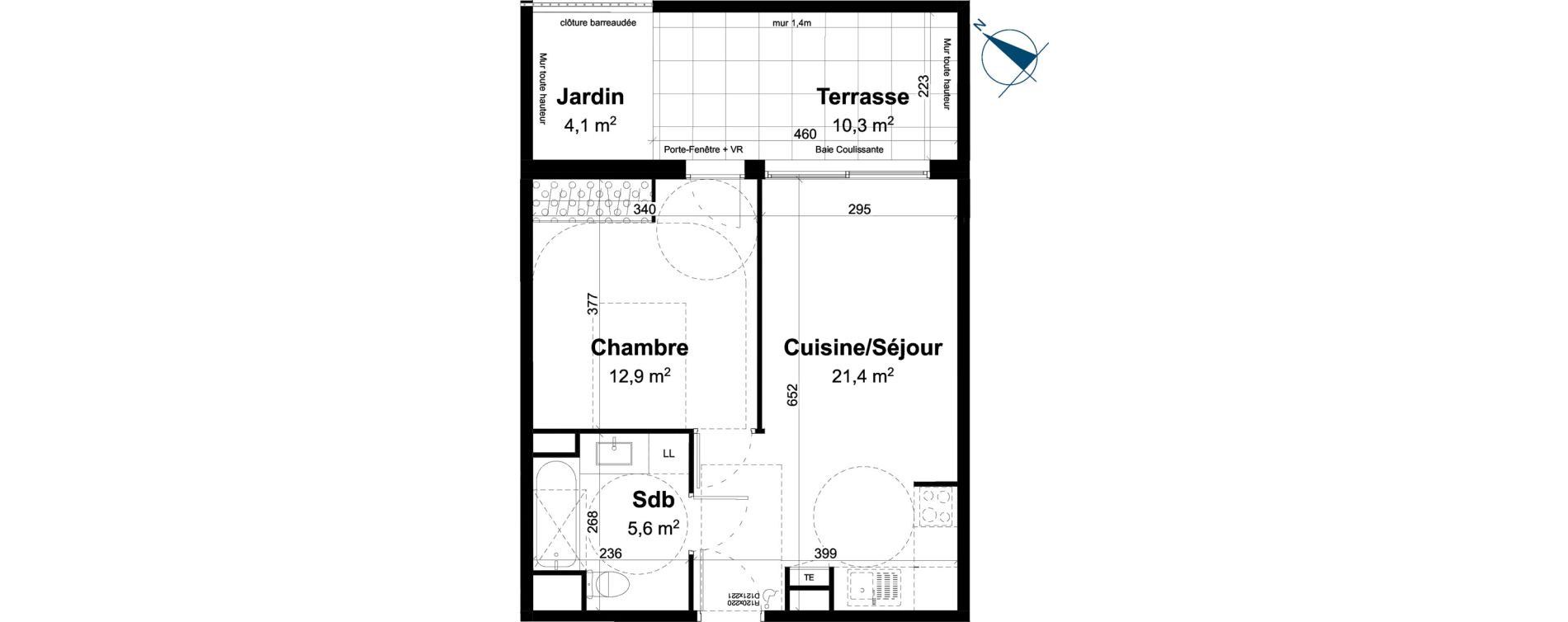 Appartement T2 de 39,90 m2 &agrave; Baillargues Centre