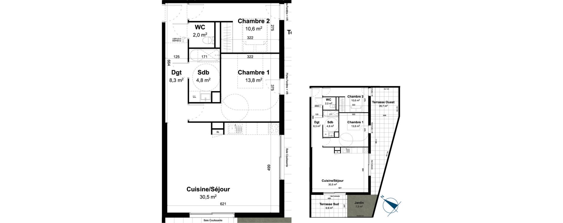 Appartement T3 de 70,00 m2 &agrave; Baillargues Centre