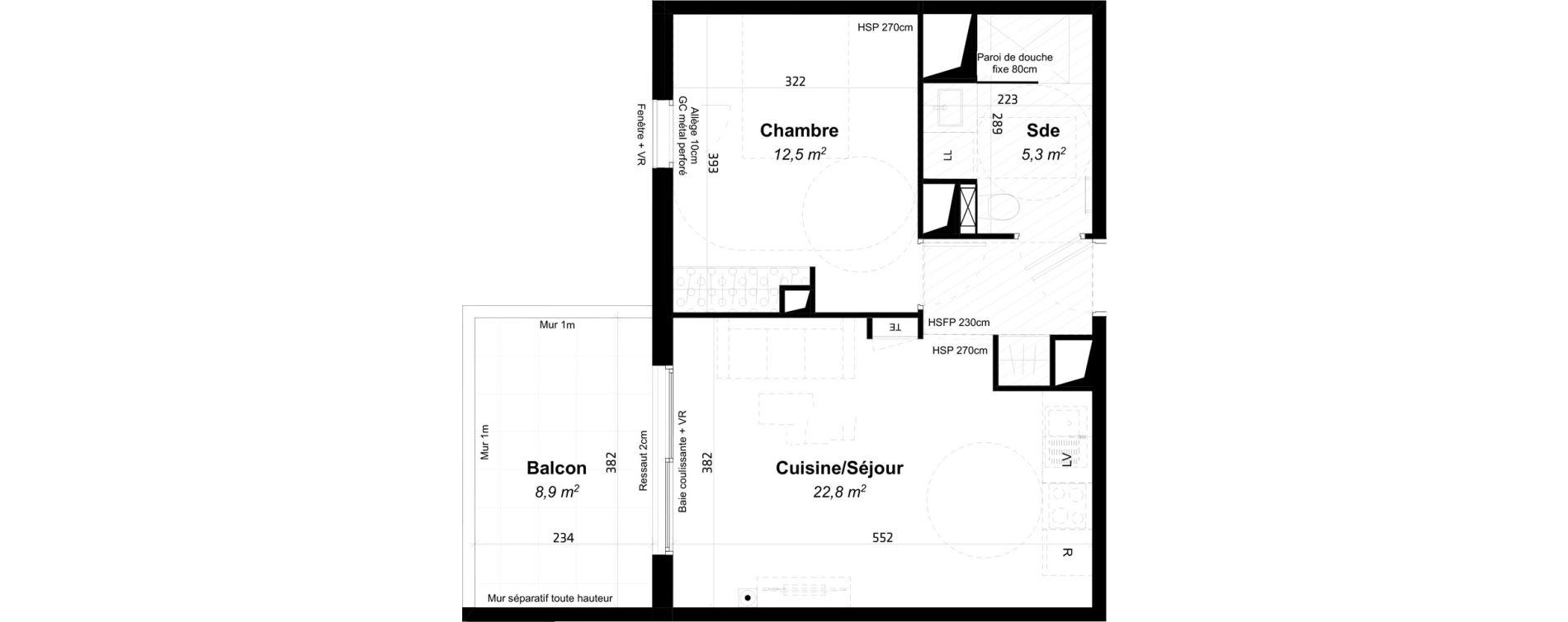 Appartement T2 de 40,60 m2 &agrave; Baillargues Centre