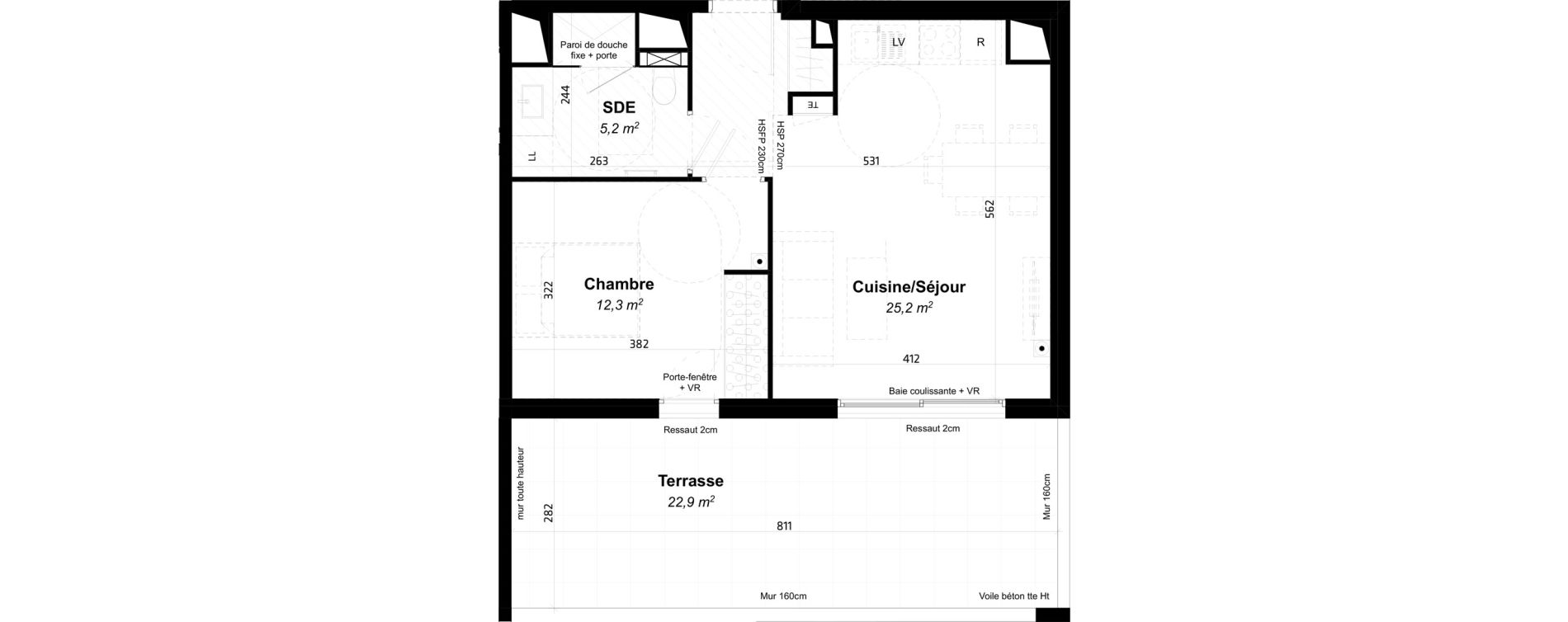 Appartement T2 de 42,70 m2 &agrave; Baillargues Centre