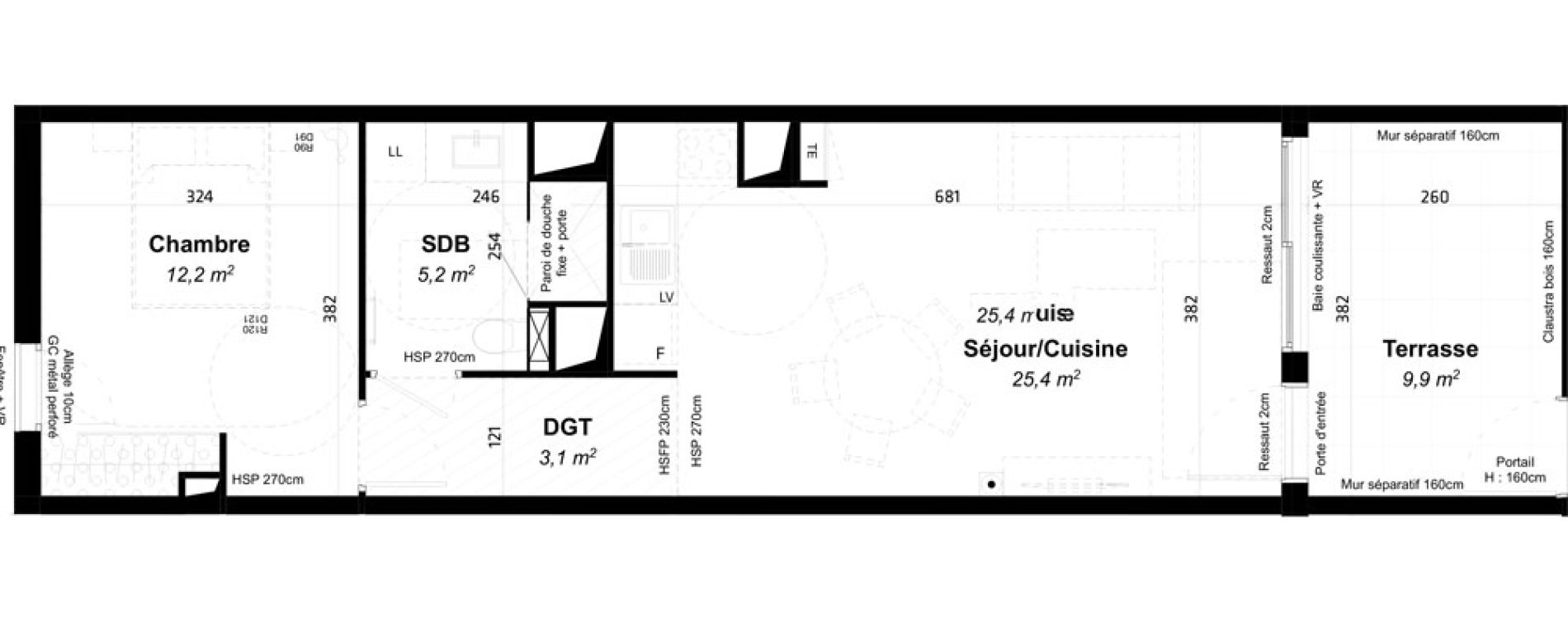 Appartement T2 de 45,90 m2 &agrave; Baillargues Centre
