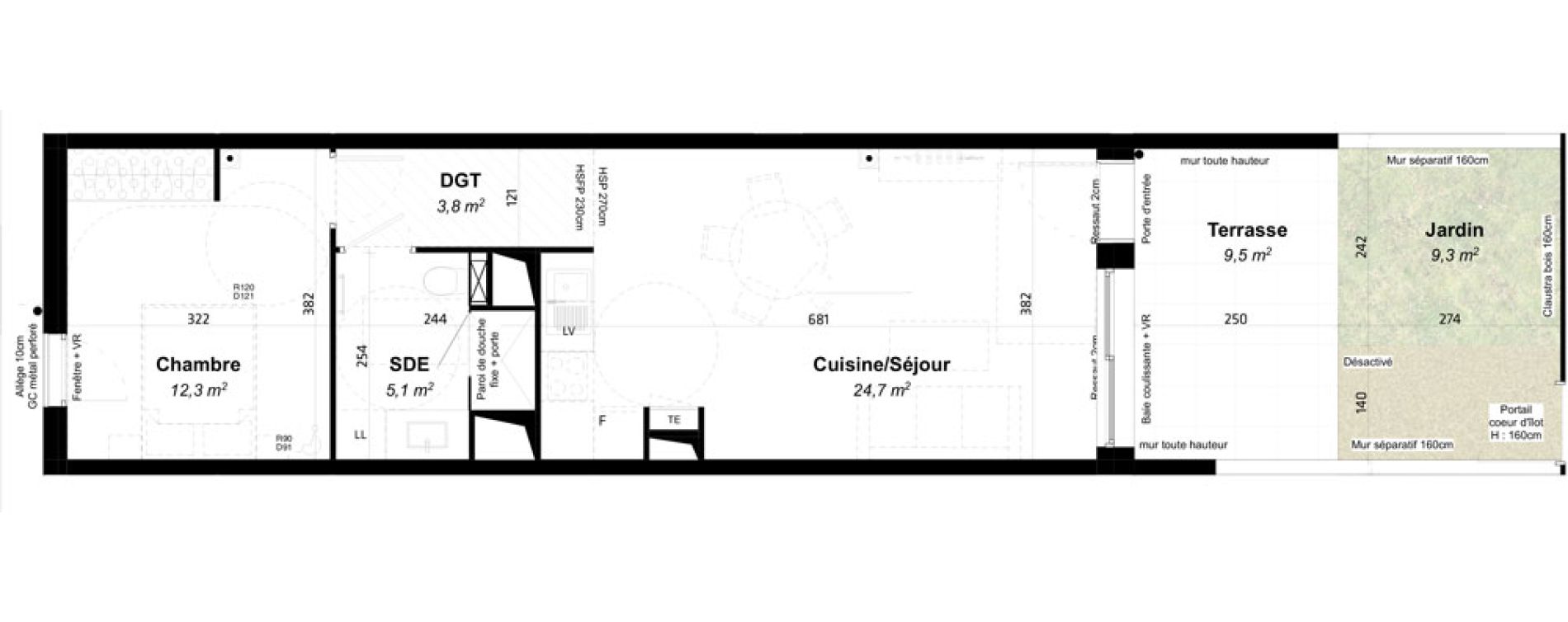 Appartement T2 de 45,90 m2 &agrave; Baillargues Centre