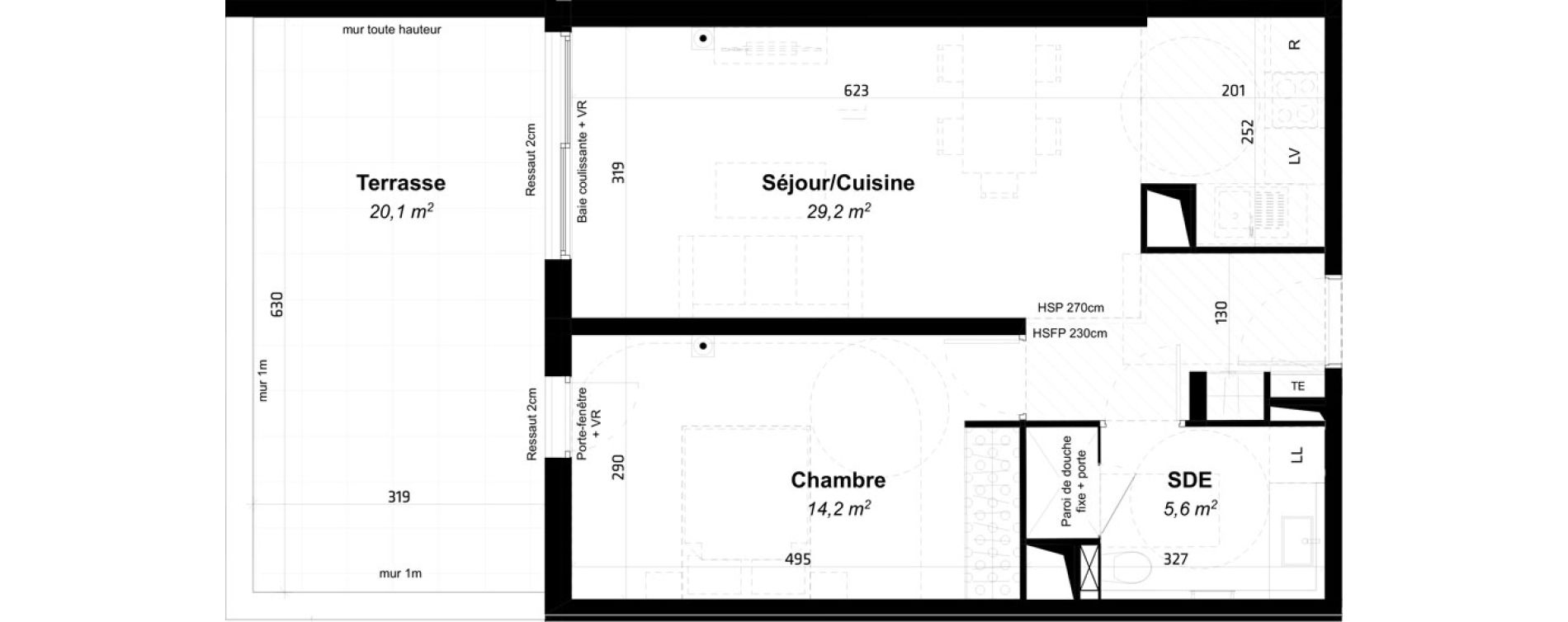 Appartement T2 de 49,00 m2 &agrave; Baillargues Centre