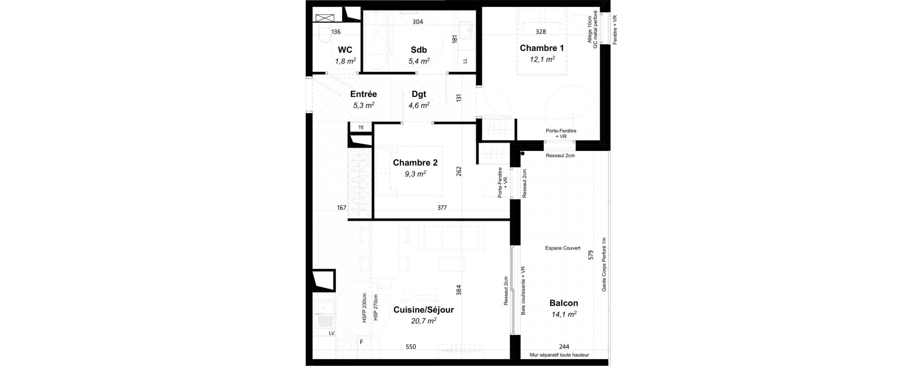 Appartement T3 de 59,20 m2 &agrave; Baillargues Centre