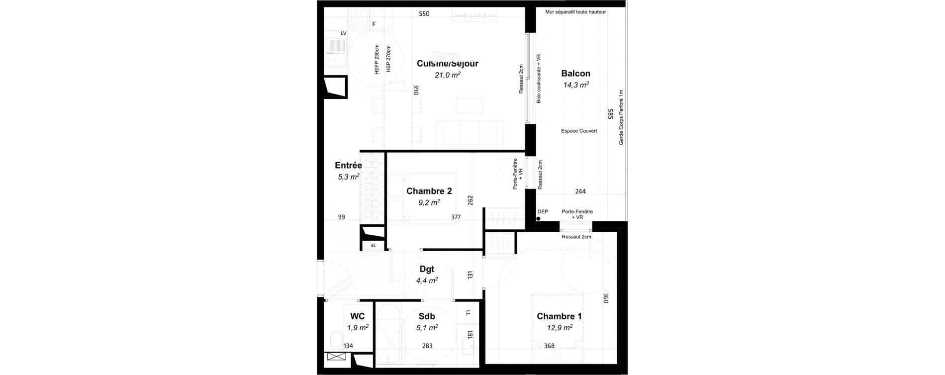 Appartement T3 de 59,80 m2 &agrave; Baillargues Centre