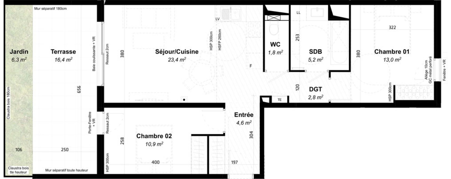 Appartement T3 de 61,70 m2 &agrave; Baillargues Centre
