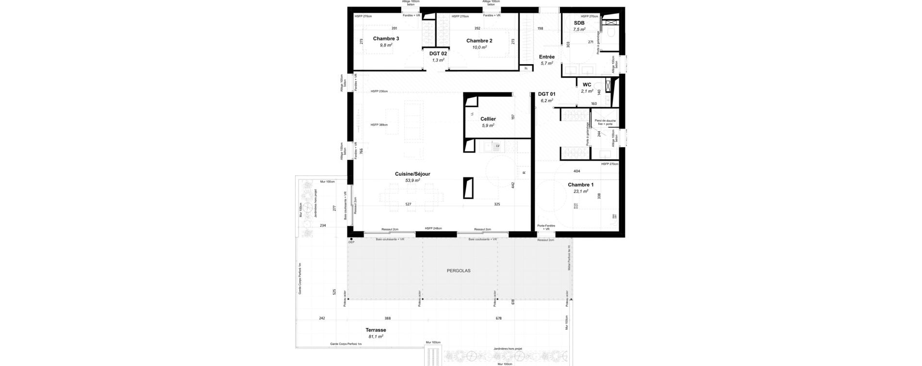 Appartement T4 de 125,50 m2 &agrave; Baillargues Centre