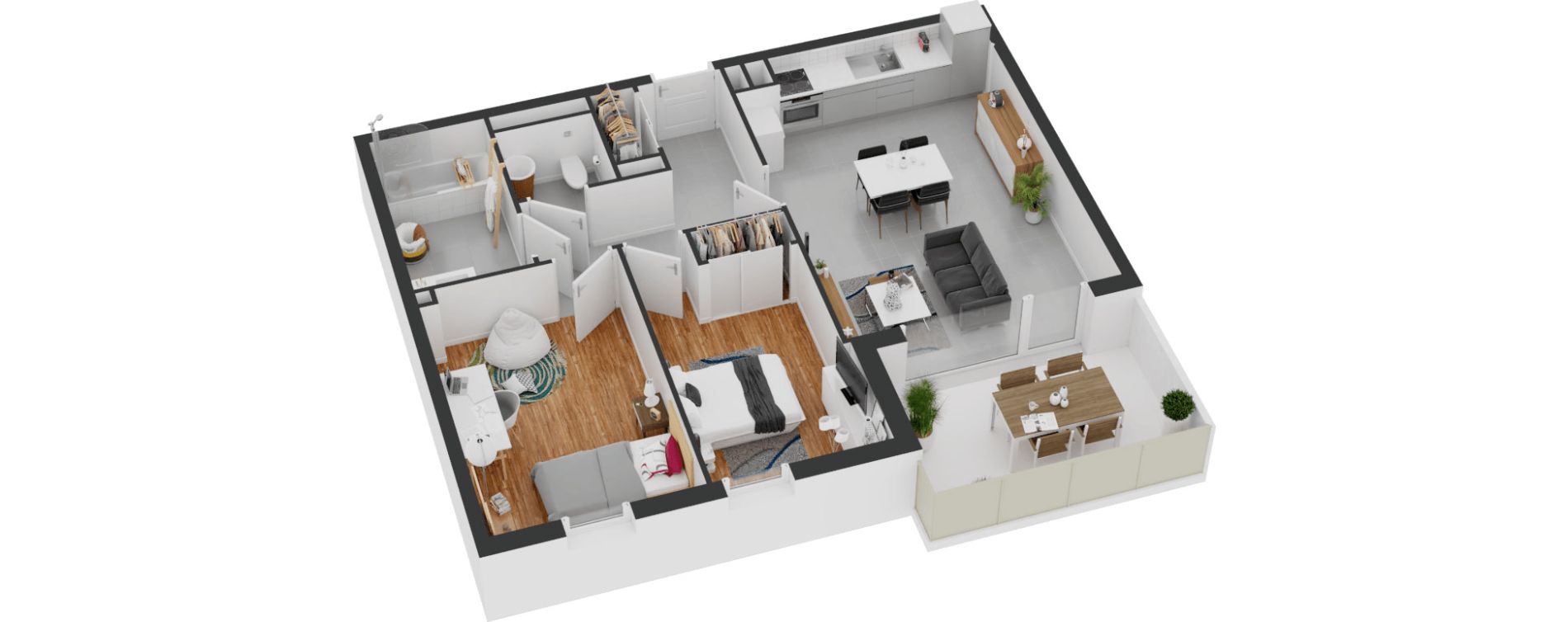 Appartement T3 de 58,75 m2 &agrave; Balaruc-Les-Bains Centre