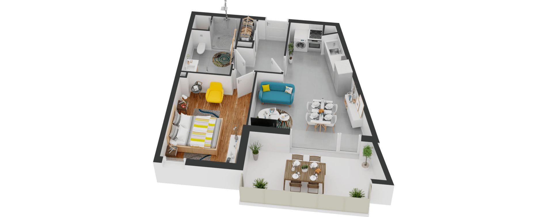 Appartement T2 de 41,29 m2 &agrave; Balaruc-Les-Bains Centre