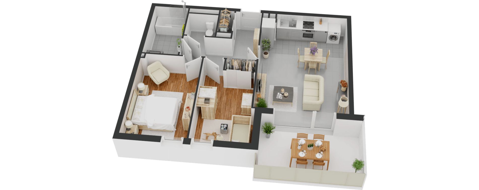 Appartement T3 de 58,61 m2 &agrave; Balaruc-Les-Bains Centre