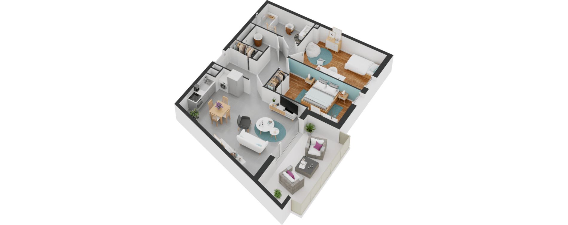 Appartement T3 de 59,26 m2 &agrave; Balaruc-Les-Bains Centre