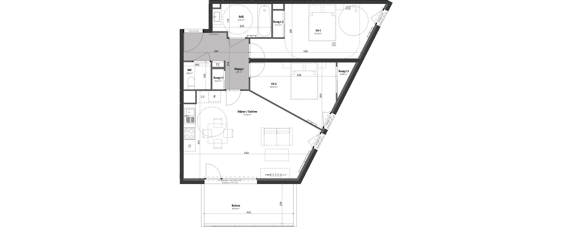 Appartement T3 de 66,12 m2 &agrave; Balaruc-Les-Bains Centre