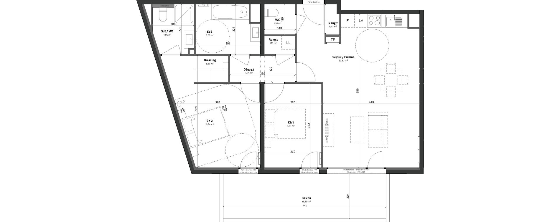 Appartement T3 de 78,54 m2 &agrave; Balaruc-Les-Bains Centre