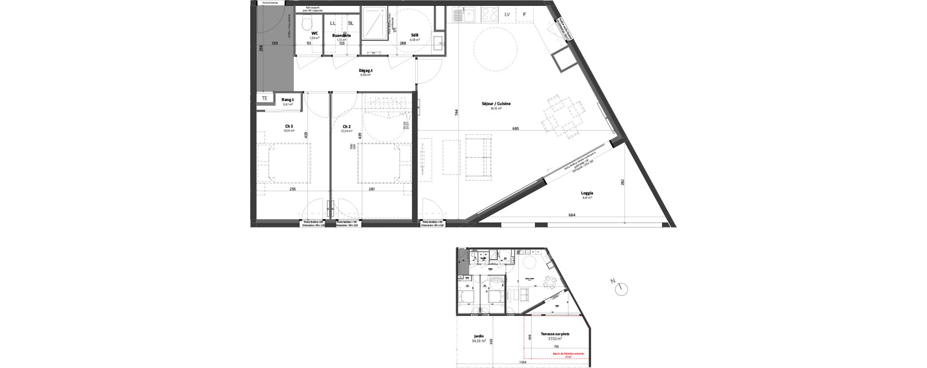 Appartement T3 de 75,85 m2 &agrave; Balaruc-Les-Bains Centre