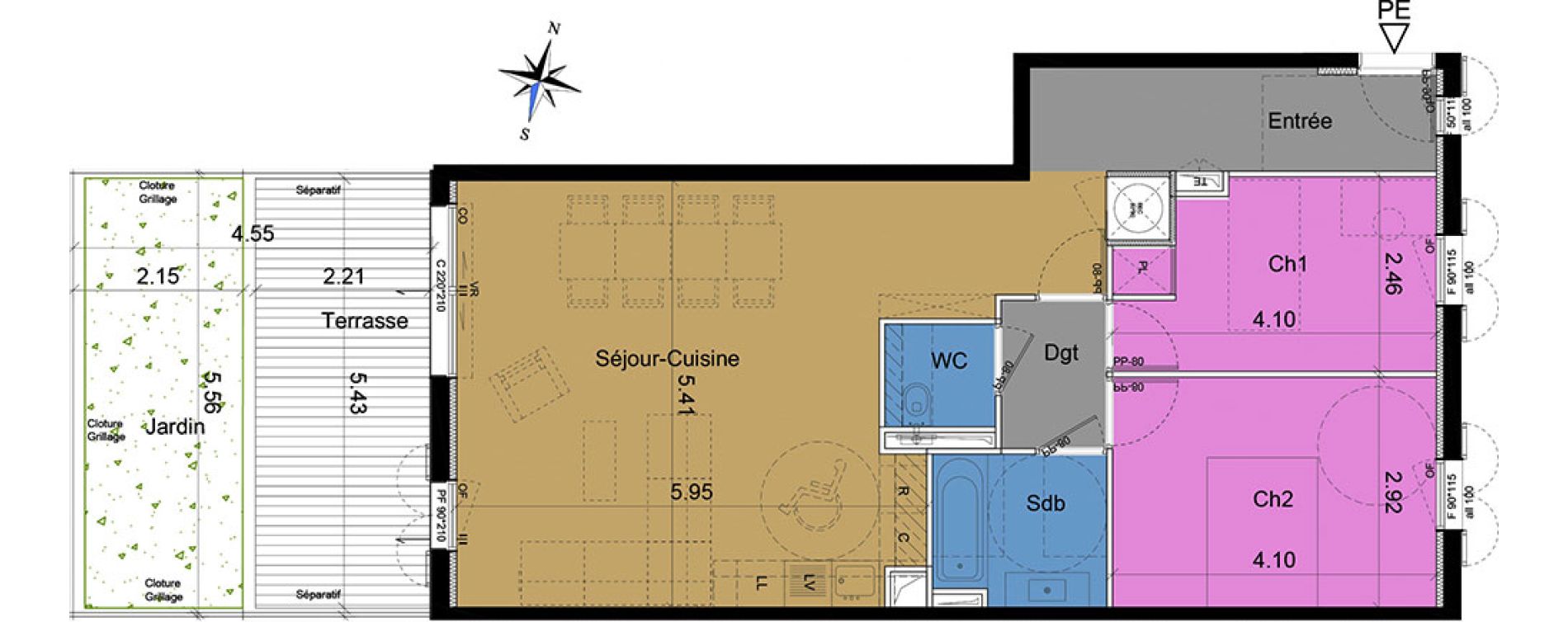 Appartement T3 de 62,03 m2 &agrave; Balaruc-Les-Bains Centre