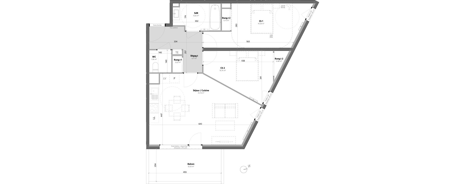 Appartement T3 de 65,96 m2 &agrave; Balaruc-Les-Bains Centre