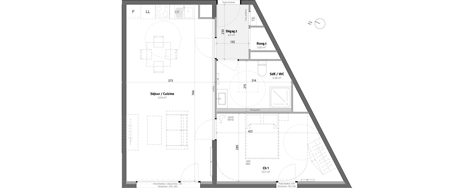 Appartement T2 de 50,82 m2 &agrave; Balaruc-Les-Bains Centre