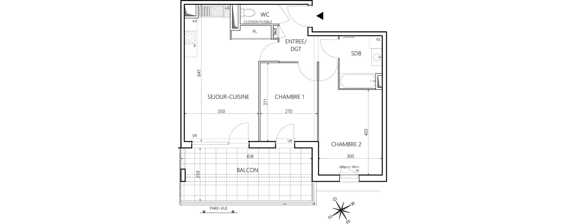 Appartement T3 de 57,28 m2 &agrave; Balaruc-Les-Bains Village thermal