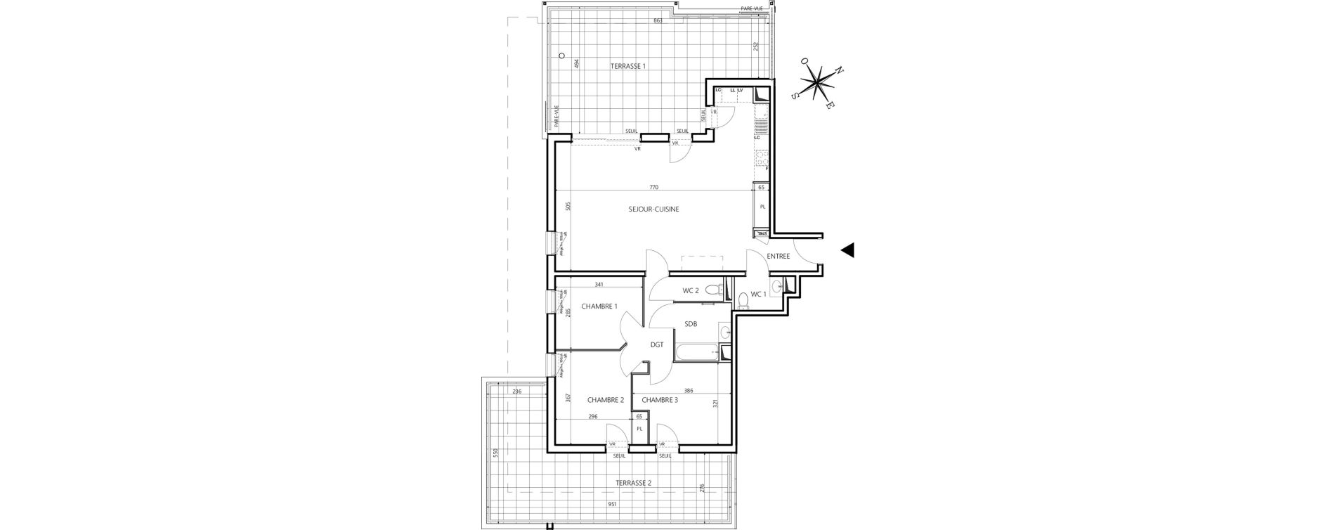 Appartement T4 de 94,56 m2 &agrave; Balaruc-Les-Bains Village thermal
