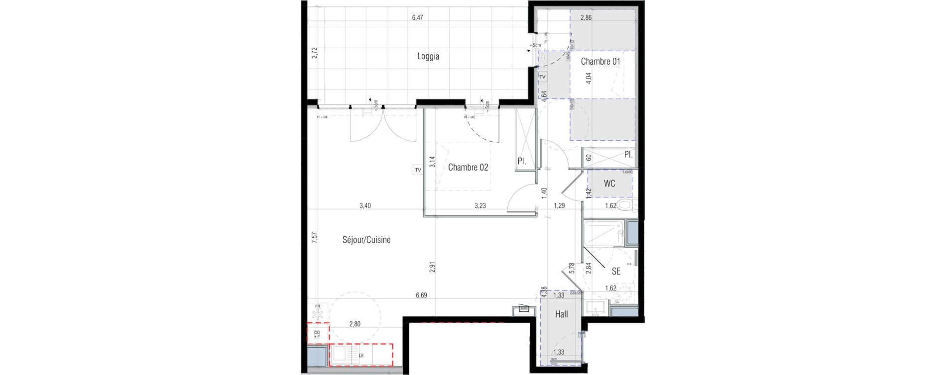 Appartement T3 de 71,03 m2 &agrave; B&eacute;ziers Petit casino