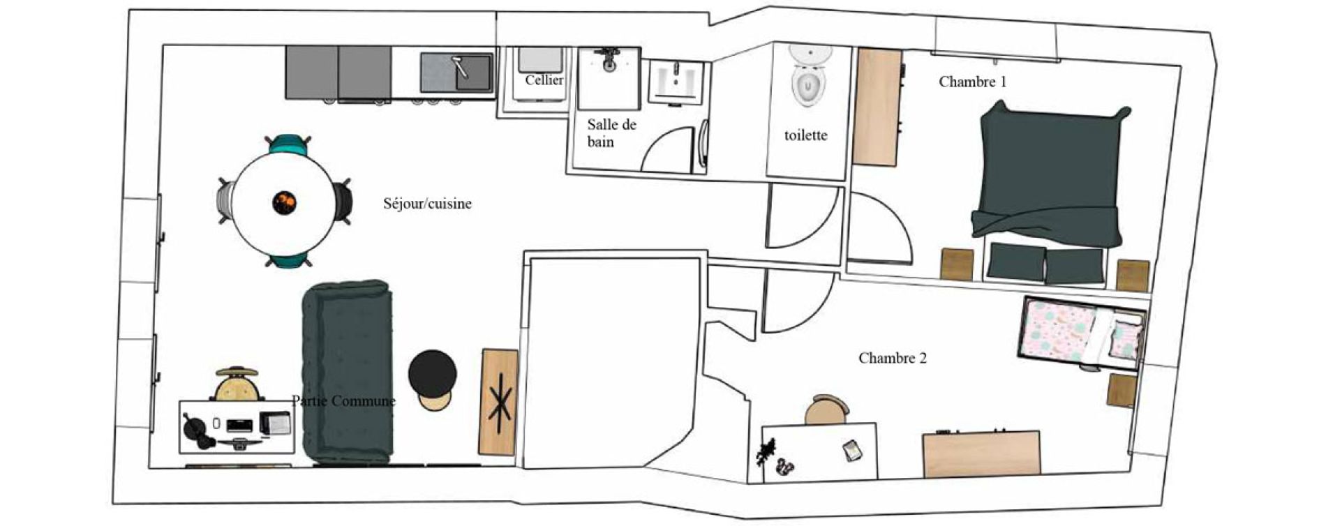 Appartement T3 de 47,08 m2 &agrave; B&eacute;ziers Jean jaur&egrave;s - all&eacute;es paul riquet