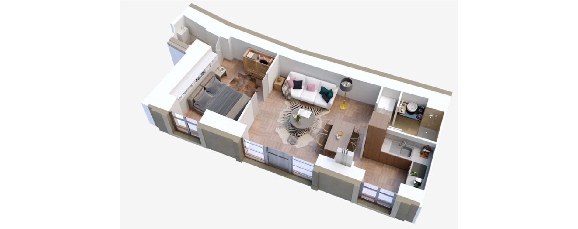 Appartement T2 de 35,62 m2 &agrave; B&eacute;ziers Saint-nazaire