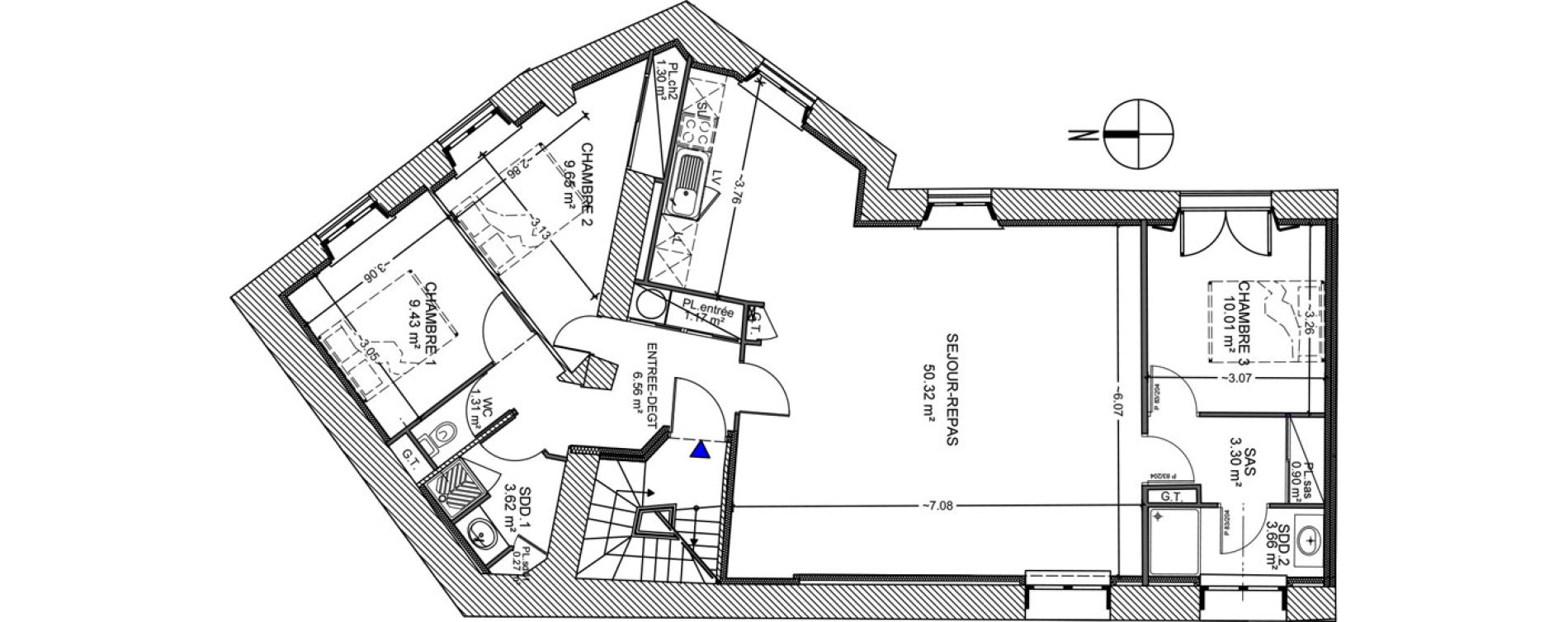 Appartement T4 de 101,50 m2 &agrave; B&eacute;ziers Saint-nazaire