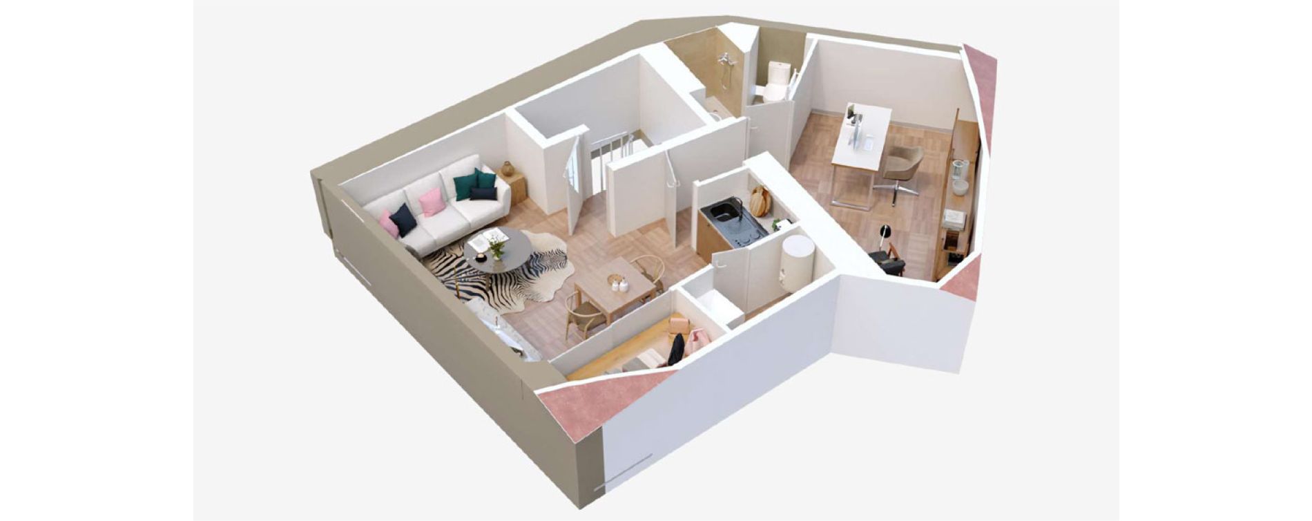 Appartement T1 bis de 20,96 m2 &agrave; B&eacute;ziers Saint-nazaire