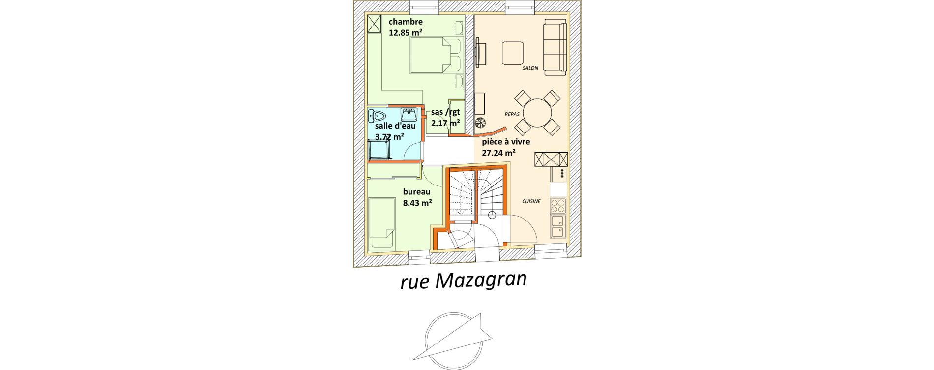 Appartement T2 bis de 54,51 m2 &agrave; B&eacute;ziers Saint-nazaire