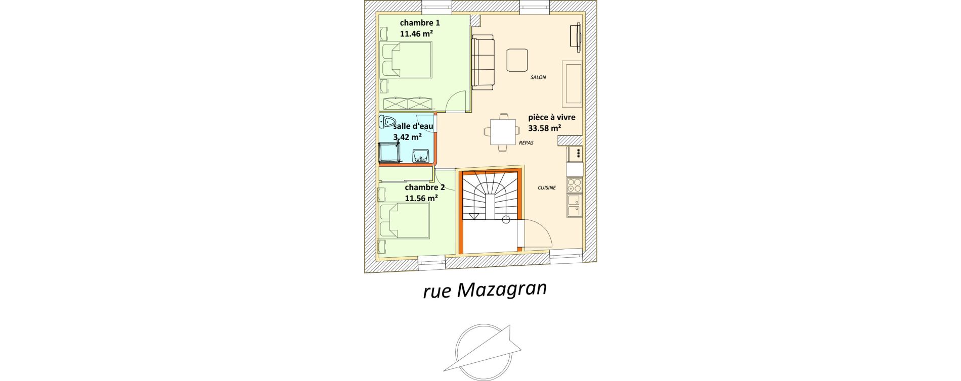 Appartement T3 de 60,02 m2 &agrave; B&eacute;ziers Saint-nazaire