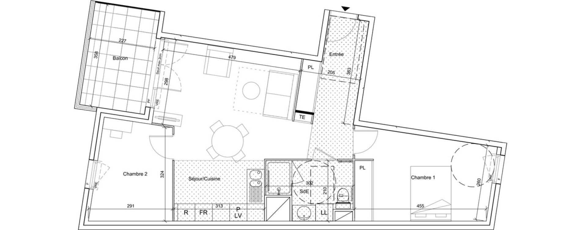 Appartement T3 meubl&eacute; de 61,80 m2 &agrave; B&eacute;ziers Port neuf