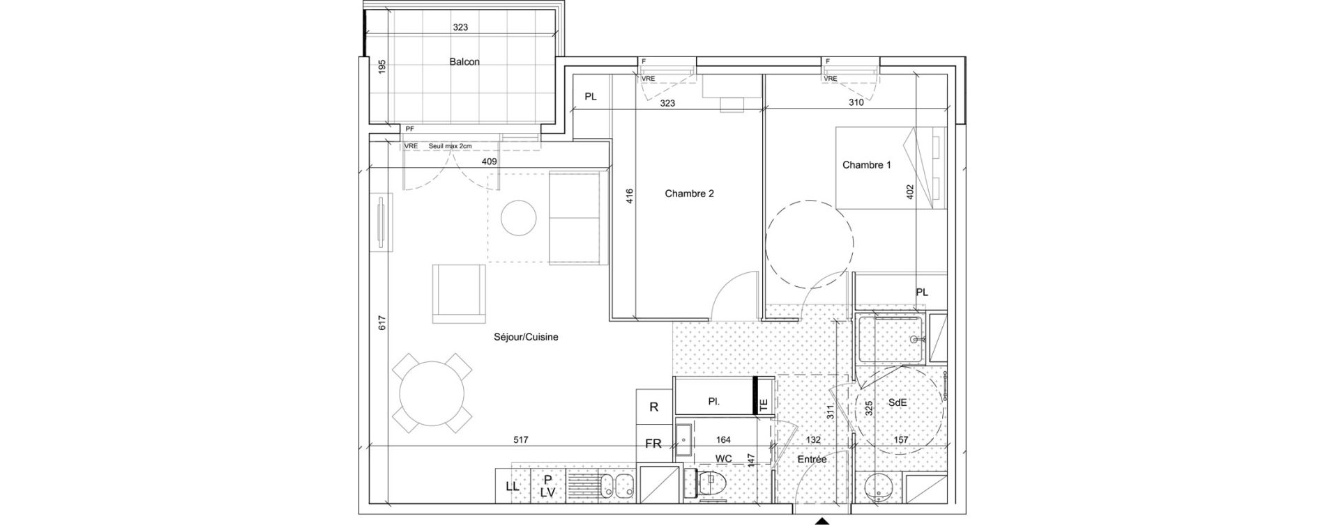 Appartement T3 meubl&eacute; de 65,45 m2 &agrave; B&eacute;ziers Port neuf