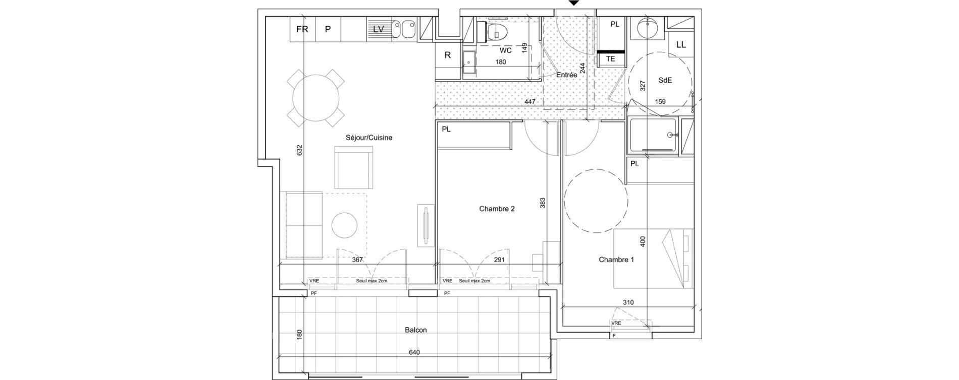 Appartement T3 meubl&eacute; de 63,15 m2 &agrave; B&eacute;ziers Port neuf