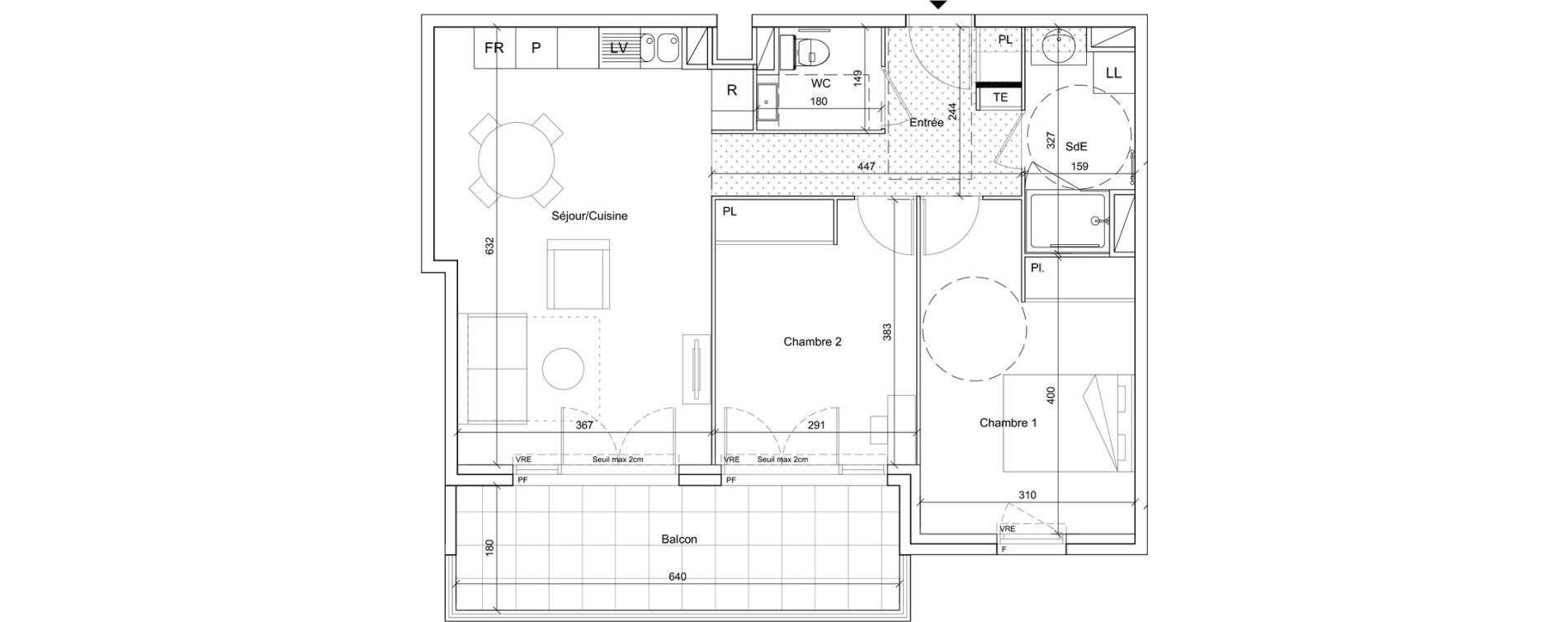Appartement T3 meubl&eacute; de 63,15 m2 &agrave; B&eacute;ziers Port neuf