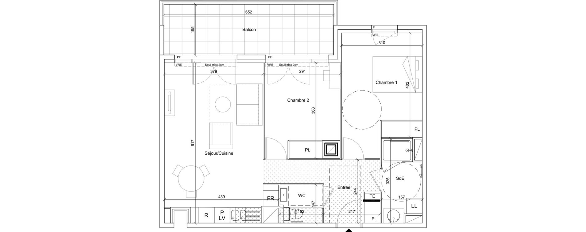 Appartement T3 meubl&eacute; de 61,15 m2 &agrave; B&eacute;ziers Port neuf
