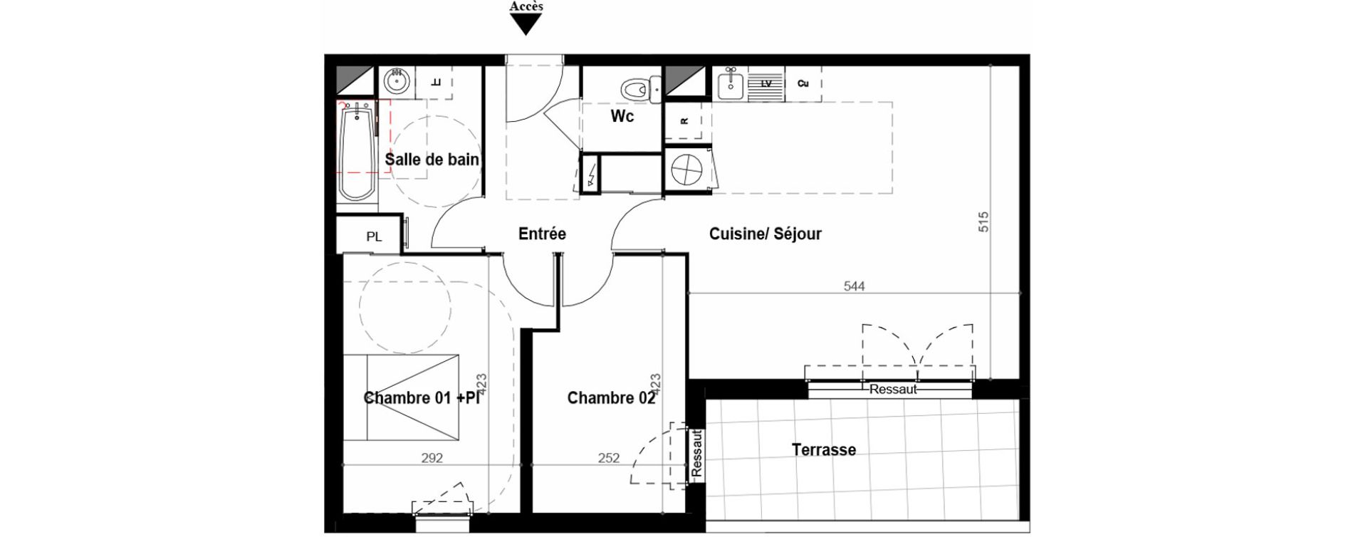 Appartement T3 de 67,30 m2 &agrave; B&eacute;ziers Iranget